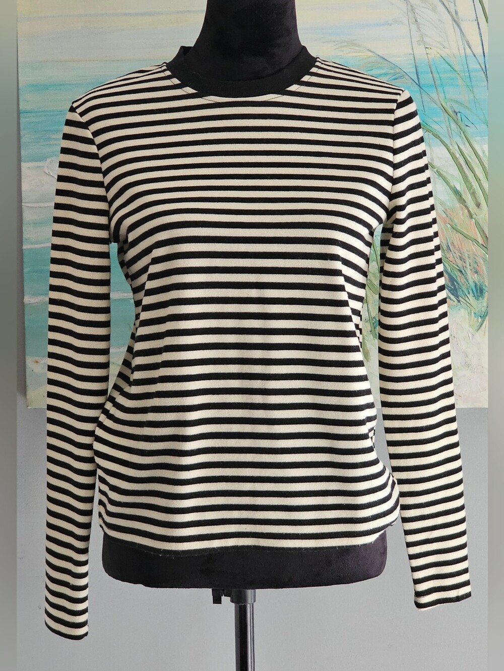 Mango Striped Crew-Neck Top